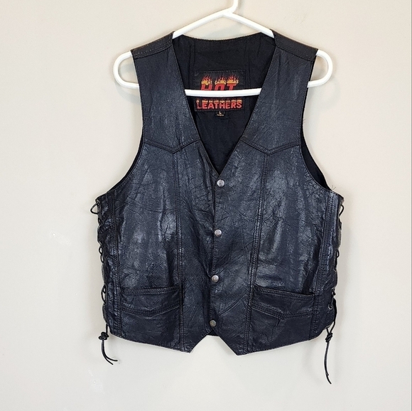 Hot Leather Custom Paint Leather Vest - Picture 3 of 10